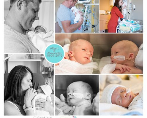 Albert en Alexander prematuur geboren met 34 weken en 6 dagen natuurlijke bevalling tweeling