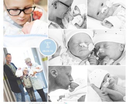 Fynn en Jay prematuur, geboren met 32 weken, keizersnede, harde buiken, tweeling, sondevoeding, downsyndroom
