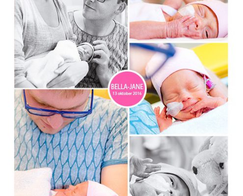 Bella-Jane prematuur geboren met 31 weken, spoedkeizersnede