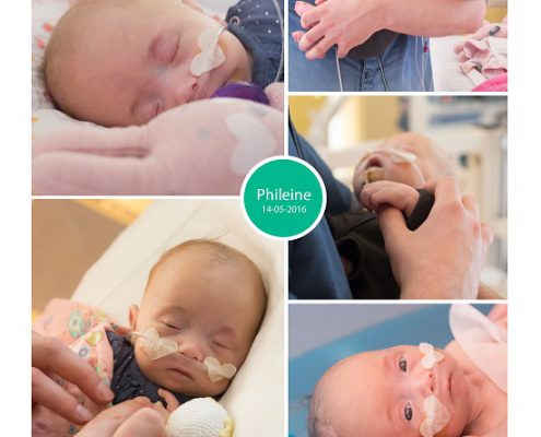 Phileine prematuur geboren met 35 weken, zuurstof, longontsteking