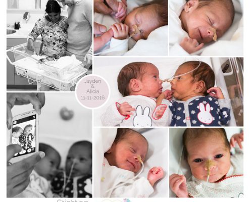 Jayden & Alicia prematuur geboren met 30 weken, CWZ Nijmegen, tweeling