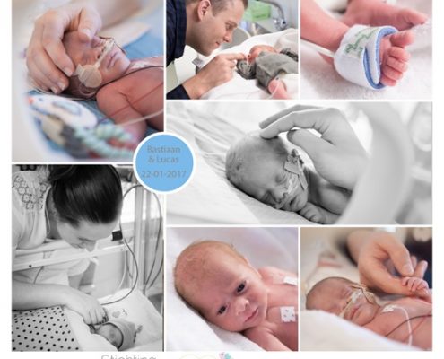 Bastiaan & Lucas prematuur geboren met 31 weken en 3 dagen, tweeling, UMCG, longrijping, CTG, spoedkeizersnede, CPAP, sondevoeding, couveuse