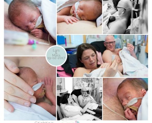 Lars en Mara prematuur geboren met 27 weken en 5 dagen, tweeling, UMCG, klaplong, infectie, couveuse, sondevoeding