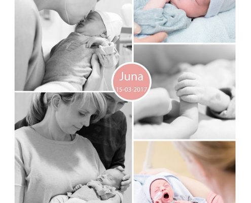 Juna prematuur geboren met 33 weken en 5 dagen, spoedkeizersnede, couveuse, sondevoeding