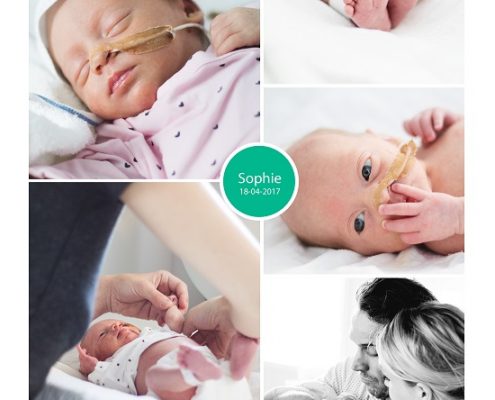 Sophie prematuur geboren met 35 weken en 2 dagen, weeenremmers, spoedkeizersnede, couveuse, sondevoeding