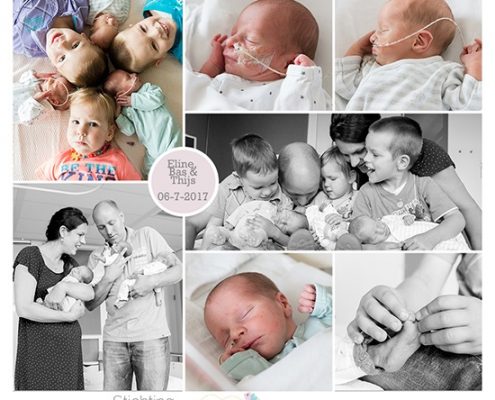 Eline, Bas & Thijs prematuur geboren met 34 weken en 2 dagen, drieling, keizersnede