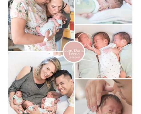 Lore, Leena & Doris prematuur geboren met 30 weken en 6 dagen, drieling, weeenremmers, keizersnede, couveuse, sondevoeding
