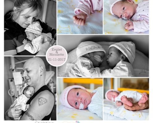 Evolet & Nicolette prematuur geboren met 34 weken, Isala Klinieken Zwolle, tweeling