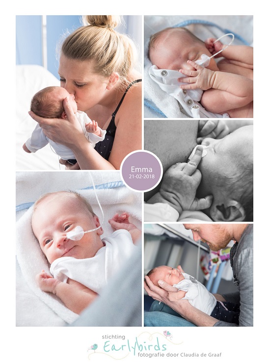 Emma prematuur geboren met 32+ weken, gebroken vliezen, weeenremmers, couveuse, borstvoeding, sondevoeding