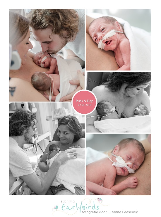 Puck & Fiep prematuur geboren met 27 weken en 6 dagen, tweeling, UZA Antwerpen, couveuse, buidelen