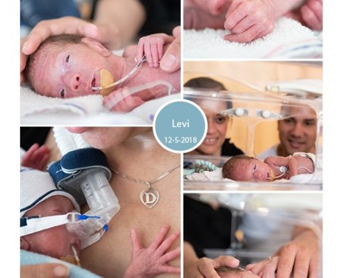 Levi prematuur geboren met 29 weken, keizersnede, groeiachterstand, sondevoeding
