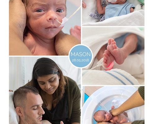 Mason prematuur geboren met 32 weken en 5 dagen, hogebloeddruk, zwangerschapsvergiftiging, WKZ, keizersnede, St. Anthonius