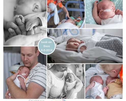 Luuk & Siem prematuur geboren met 29 weken en 5 dagen, tweeling, Isala Zwolle, keizersnede, NICU, sondevoeding