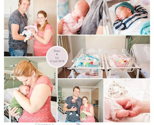 Beau & Liz prematuur geboren met 34 weken en 1 dag, tweeling, Boven IJ, neonatologie, keizersnede