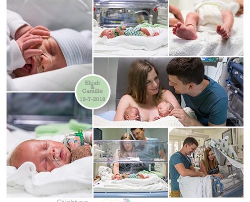 Elijah & Camille prematuur geboren na een zwangerschap van 30 weken en 4 dagen, tweeling, UZ Leuven, sonde, couveuse, buidelen