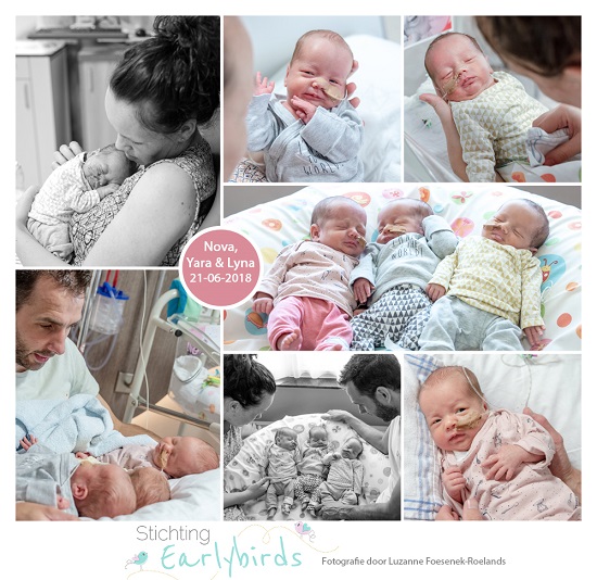 Nova, Yara & Lyna prematuur geboren met 32 weken en 2 dagen, vroeggeboorte, drieling, flesvoeding, Bravis