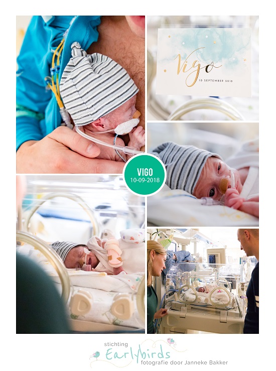 Vigo prematuur geboren met 30 weken, couveuse, CTG, groeiachterstand, longrijing, zwangerschapsvergiftiging, spoedkeizersnede, NICU, sonde, CPAP