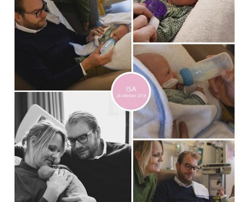 Isa prematuur geboren met 31,5 week, couveuse, sonde, vroeggeboorte, flesvoeding