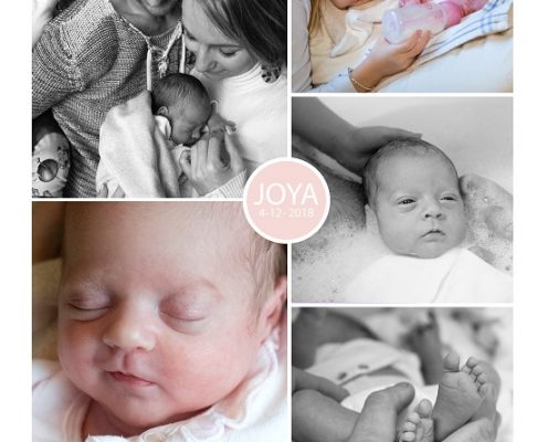 Joya prematuur geboren met 31+ weken, Bravis Moede ren Kind, weeenremmers, longrijping, keizersnede, CPAP, couveuse, sonde