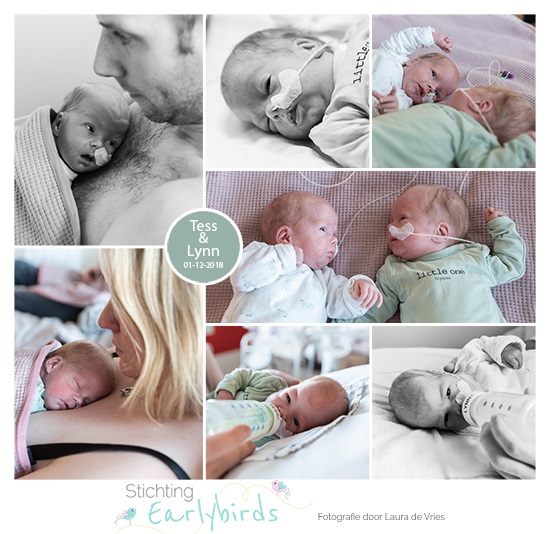 Tess & Lynn prematuur geboren met 32 weken, Rivierenland ziekenhuis Tiel, tweeling, keizersnede, flesvoeding, buidelen, sonde