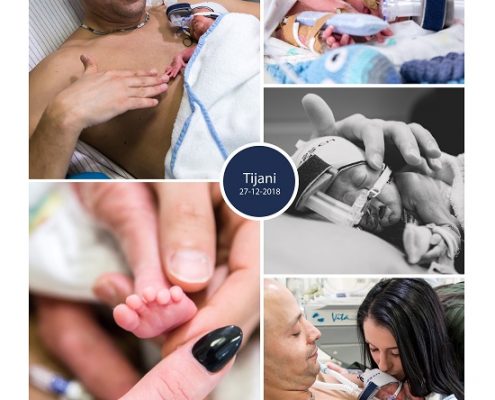 Tijani prematuur geboren met 27 weken, AZM, couveuse, CPAP, buidelen, sonde