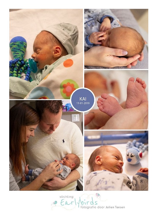 Kai prematuur geboren met 35 weken, Bravis, groeiachterstand, hoge bloeddruk, CPAP, couveuse, sonde
