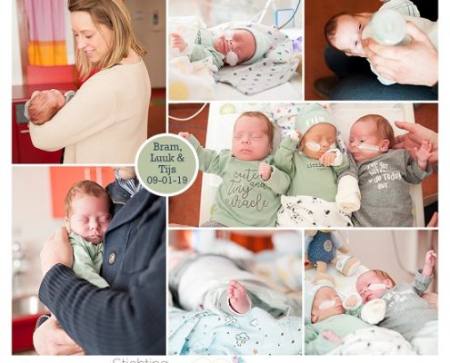 Bram, Luuk & Tijs prematuur geboren met 32 weken, drieling, VU MC Amsterdam, groeiachterstand, sondevoeding