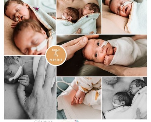 Harper & Izzy prematuur geboren met 34 weken, tweeling, buidelen, sonde