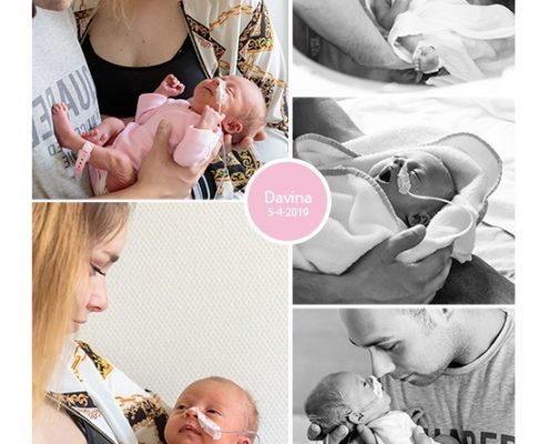 Davina prematuur geboren met 33 weken en 6 dagen, Meander, couveuse, knuffelen, flesvoeding, sonde