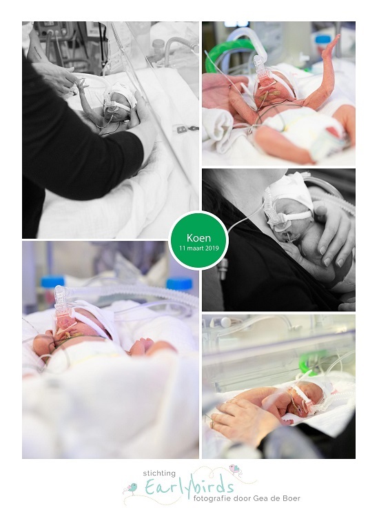 Koen prematuur geboren met 26 weken, buidelen, UMCG, CPAP, sonde, couveuse
