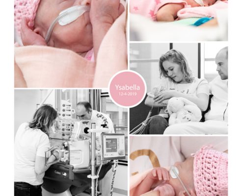 Ysabella prematuur geboren met 28 weken en 6 dagen, LUMC, couveuse, sonde
