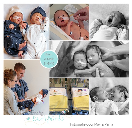 Evan & Maik prematuur geboren met 33 weke en 6 dagen, Meander Amersfoort, tweeling, spoedkeizersnede, sonde