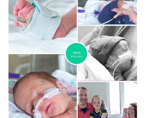 Jens prematuur geboren met 31+ weken, MCL, couveuse, sonde, UMCG, CPAP