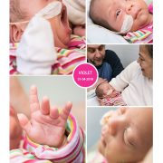 Violet prematuur geboren met 33 weken, gebroken vliezen, weeenremmers, keizersnede, Rijnstate Arnhem, sondevoeding