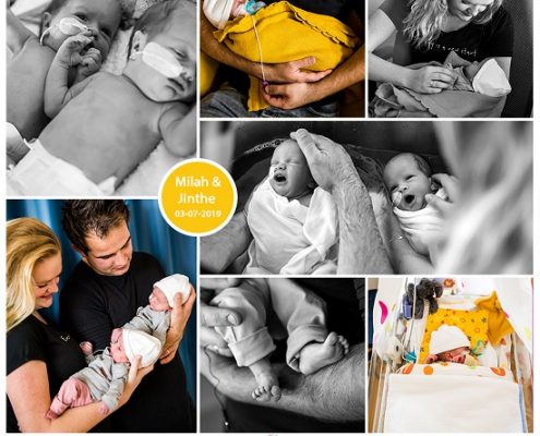 Milah & Jinthe prematuur geboren met 33 weken, gebroken vliezen, tweeling, couveuse, sonde