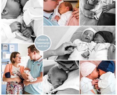 Olivier & Rozemarijn prematuur geboren met 33 weken en 5 dagen, tweeling, gebroken vliezen, longrijping, weeenremmers, couveuse, buidelen, sonde