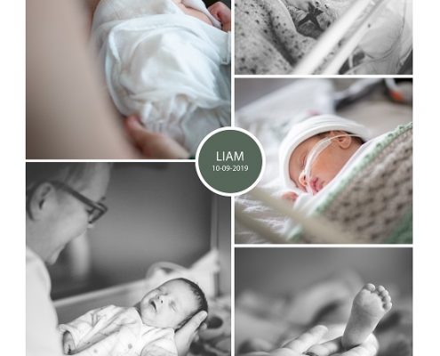 Liam prematuur geboren met 34 weken, Tjongerschans, borstvoeding, spoedkeizersnede, sonde