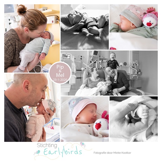 Pip & Mel prematuur geboren met 33 weken, tweeling, couveuse, sonde, Bernhoven