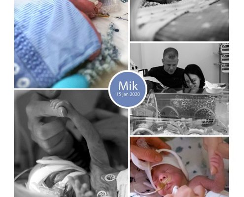 Mik prematuur geboren met 26 weken en 6 dagen, MMC Veldhoven, NICU, keizersnede, WKZ, CPAP, buidelen, couveuse